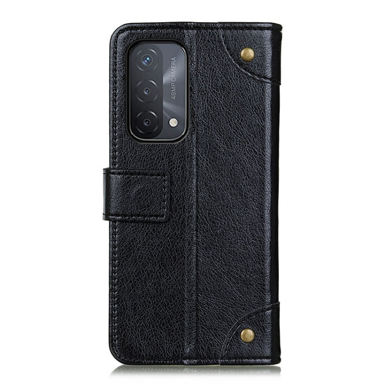 Copper Buckle Nappa Texture Horizontal Flip Leather Case with Holder & Card Slots & Wallet, For OPPO A93 5G / A54 5G / A74 5G