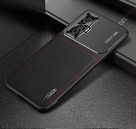 Frosted Metal + Leather Texture Protective Case
