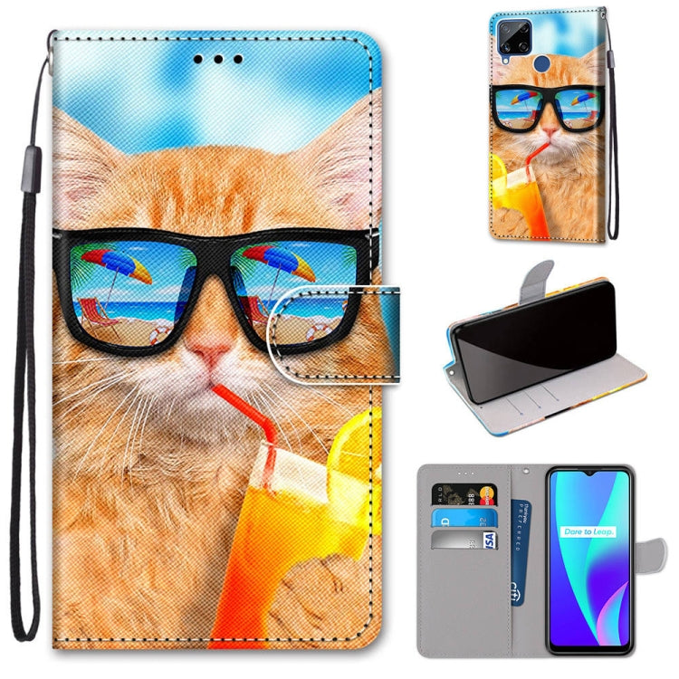 Coloured Drawing Cross Texture Horizontal Flip PU Leather Case with Holder & Card Slots & Wallet & Lanyard, For OPPO Realme C15 / C12 / C25 / 7i (Global) / Narzo 20 / 30A, For Nokia 5.4, For Nokia 1.4����������������������������������������������������...