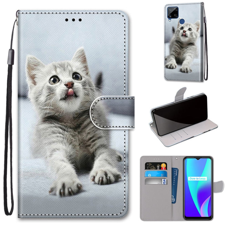 Coloured Drawing Cross Texture Horizontal Flip PU Leather Case with Holder & Card Slots & Wallet & Lanyard, For OPPO Realme C15 / C12 / C25 / 7i (Global) / Narzo 20 / 30A, For Nokia 5.4, For Nokia 1.4����������������������������������������������������...