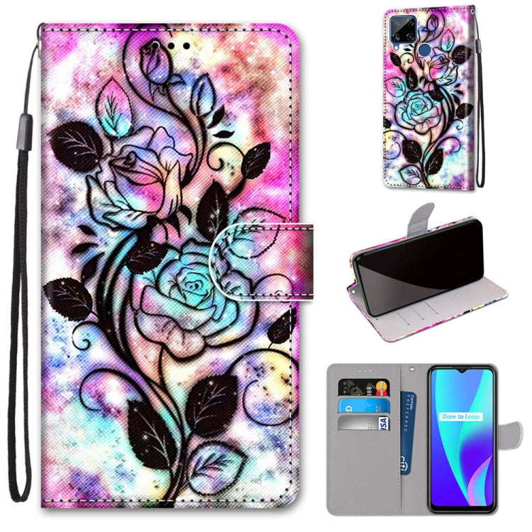 Coloured Drawing Cross Texture Horizontal Flip PU Leather Case with Holder & Card Slots & Wallet & Lanyard, For OPPO Realme C15 / C12 / C25 / 7i (Global) / Narzo 20 / 30A, For Nokia 5.4, For Nokia 1.4����������������������������������������������������...