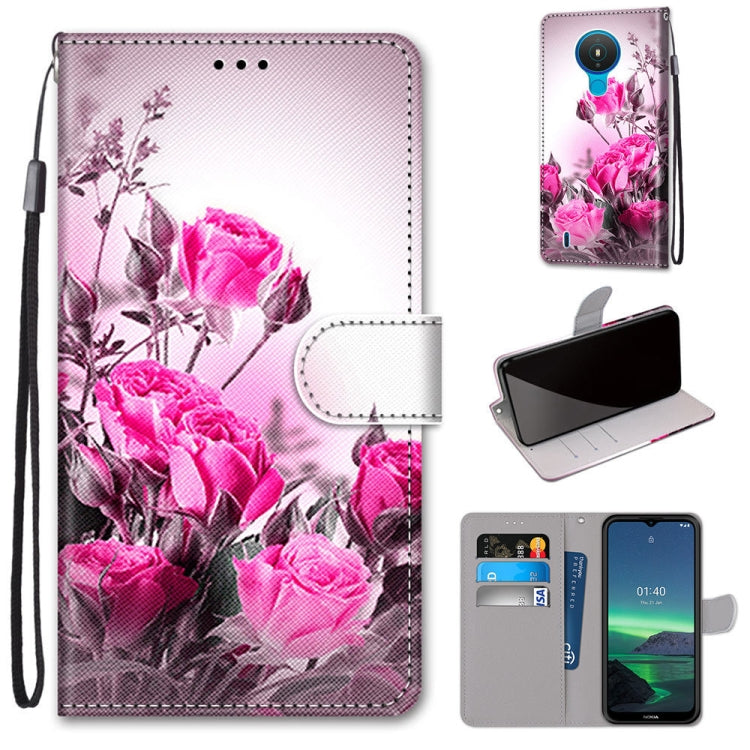 Coloured Drawing Cross Texture Horizontal Flip PU Leather Case with Holder & Card Slots & Wallet & Lanyard, For OPPO Realme C15 / C12 / C25 / 7i (Global) / Narzo 20 / 30A, For Nokia 5.4, For Nokia 1.4����������������������������������������������������...