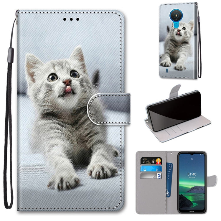 Coloured Drawing Cross Texture Horizontal Flip PU Leather Case with Holder & Card Slots & Wallet & Lanyard, For OPPO Realme C15 / C12 / C25 / 7i (Global) / Narzo 20 / 30A, For Nokia 5.4, For Nokia 1.4����������������������������������������������������...