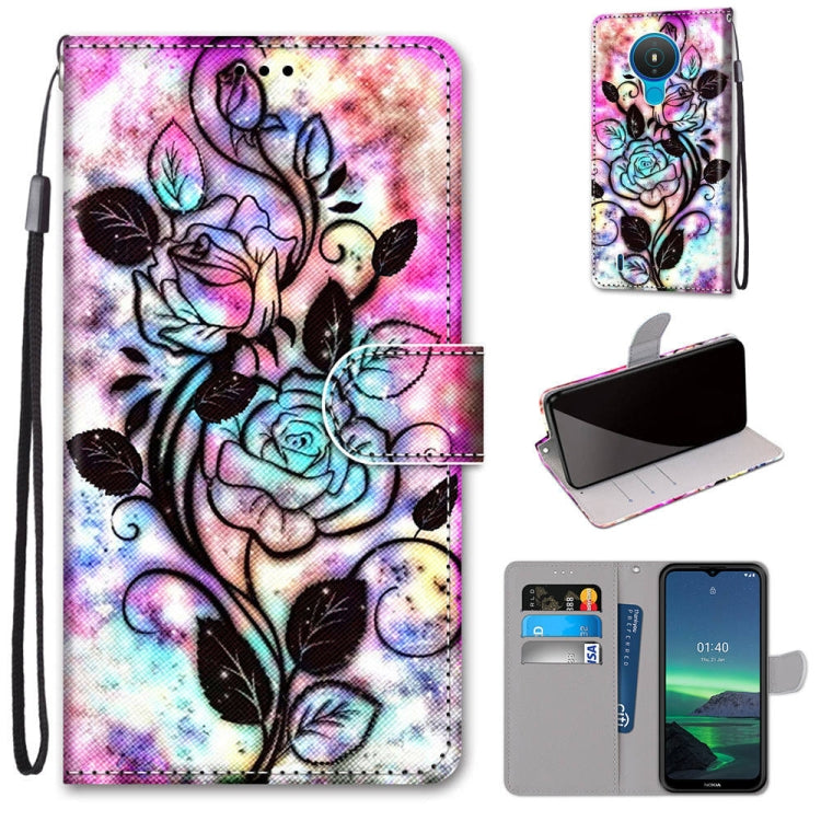 Coloured Drawing Cross Texture Horizontal Flip PU Leather Case with Holder & Card Slots & Wallet & Lanyard, For OPPO Realme C15 / C12 / C25 / 7i (Global) / Narzo 20 / 30A, For Nokia 5.4, For Nokia 1.4����������������������������������������������������...