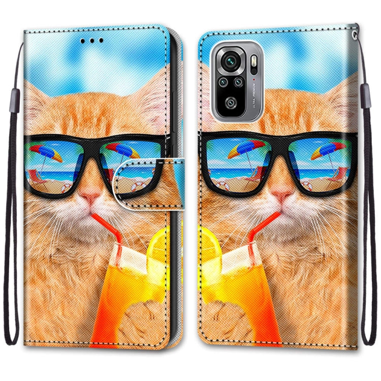 Coloured Drawing Cross Texture Horizontal Flip PU Leather Case with Holder & Card Slots & Wallet & Lanyard, For Xiaomi Redmi Note 10 4G / Note 10s, For Xiaomi Redmi Note 10 5G, For Xiaomi Redmi Note 10 Pro Max / Note 10 Pro�����������������������������...