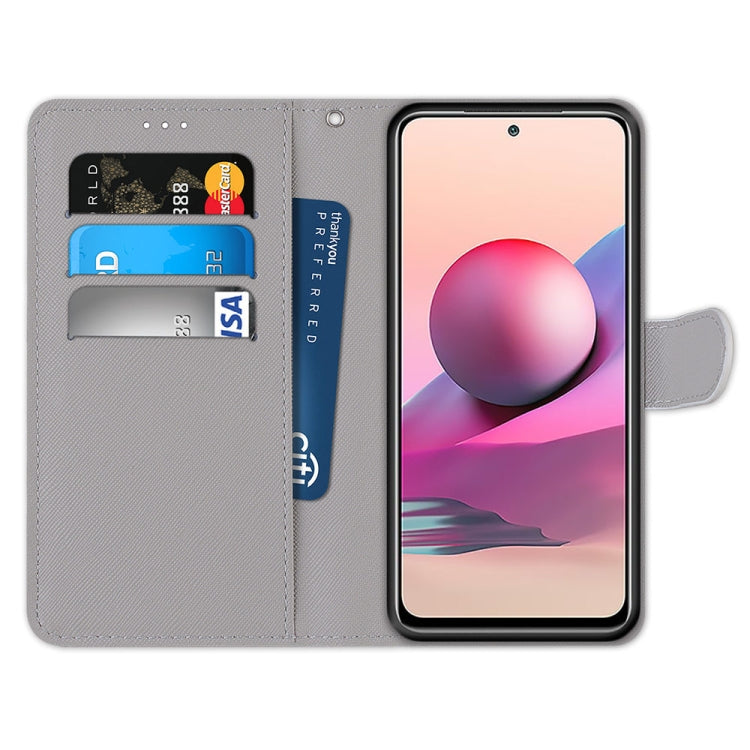 Coloured Drawing Cross Texture Horizontal Flip PU Leather Case with Holder & Card Slots & Wallet & Lanyard, For Xiaomi Redmi Note 10 4G / Note 10s, For Xiaomi Redmi Note 10 5G, For Xiaomi Redmi Note 10 Pro Max / Note 10 Pro�����������������������������...