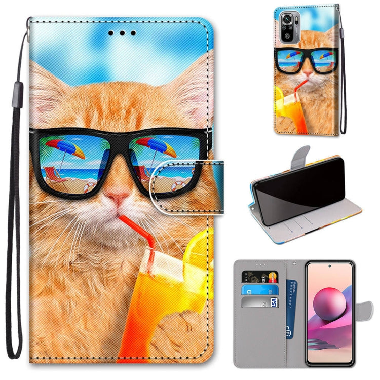 Coloured Drawing Cross Texture Horizontal Flip PU Leather Case with Holder & Card Slots & Wallet & Lanyard, For Xiaomi Redmi Note 10 4G / Note 10s, For Xiaomi Redmi Note 10 5G, For Xiaomi Redmi Note 10 Pro Max / Note 10 Pro�����������������������������...
