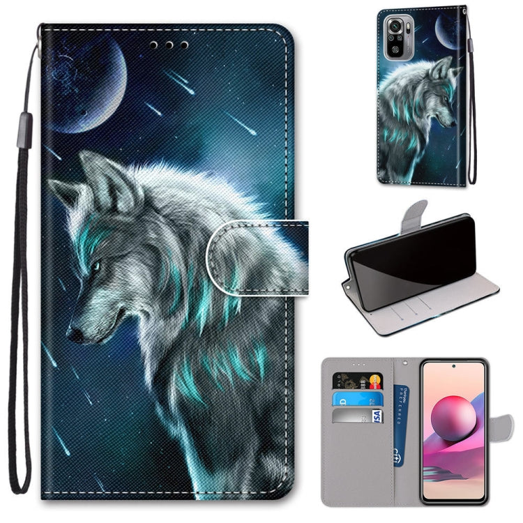 Coloured Drawing Cross Texture Horizontal Flip PU Leather Case with Holder & Card Slots & Wallet & Lanyard, For Xiaomi Redmi Note 10 4G / Note 10s, For Xiaomi Redmi Note 10 5G, For Xiaomi Redmi Note 10 Pro Max / Note 10 Pro�����������������������������...