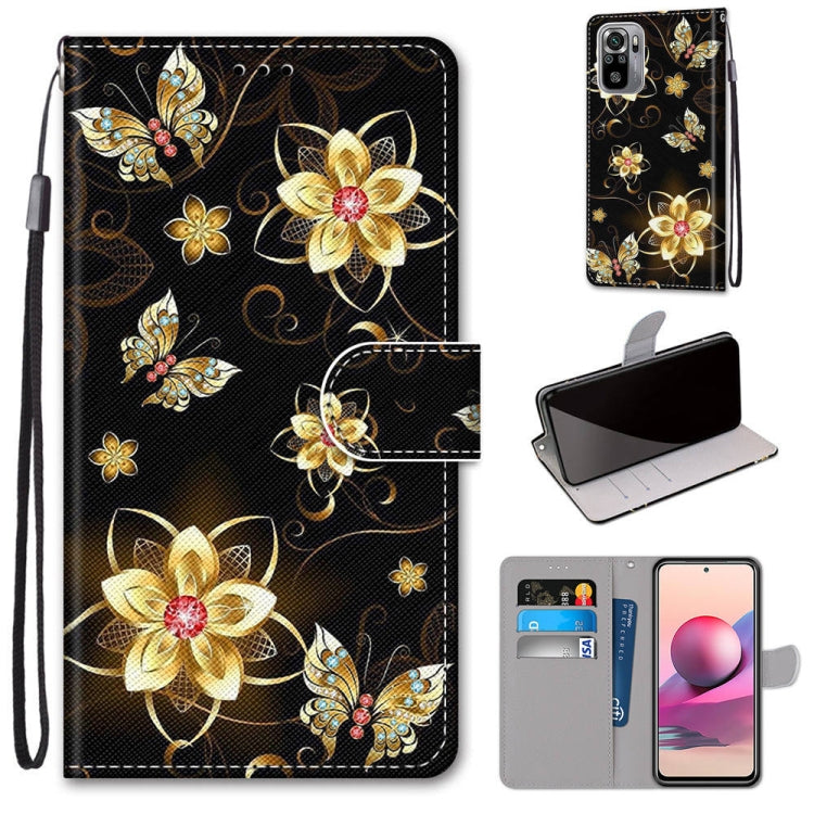 Coloured Drawing Cross Texture Horizontal Flip PU Leather Case with Holder & Card Slots & Wallet & Lanyard, For Xiaomi Redmi Note 10 4G / Note 10s, For Xiaomi Redmi Note 10 5G, For Xiaomi Redmi Note 10 Pro Max / Note 10 Pro�����������������������������...