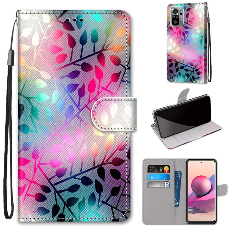 Coloured Drawing Cross Texture Horizontal Flip PU Leather Case with Holder & Card Slots & Wallet & Lanyard, For Xiaomi Redmi Note 10 4G / Note 10s, For Xiaomi Redmi Note 10 5G, For Xiaomi Redmi Note 10 Pro Max / Note 10 Pro�����������������������������...