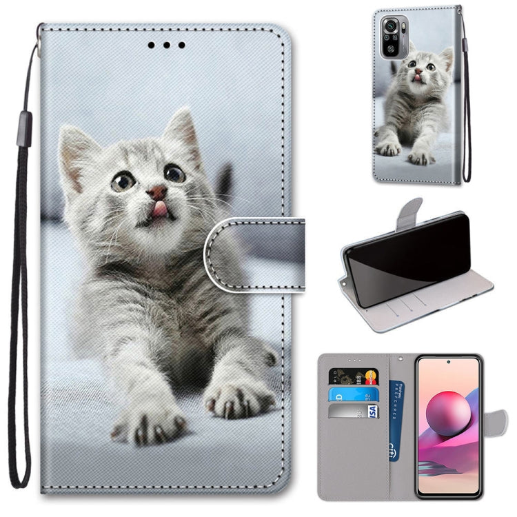 Coloured Drawing Cross Texture Horizontal Flip PU Leather Case with Holder & Card Slots & Wallet & Lanyard, For Xiaomi Redmi Note 10 4G / Note 10s, For Xiaomi Redmi Note 10 5G, For Xiaomi Redmi Note 10 Pro Max / Note 10 Pro�����������������������������...