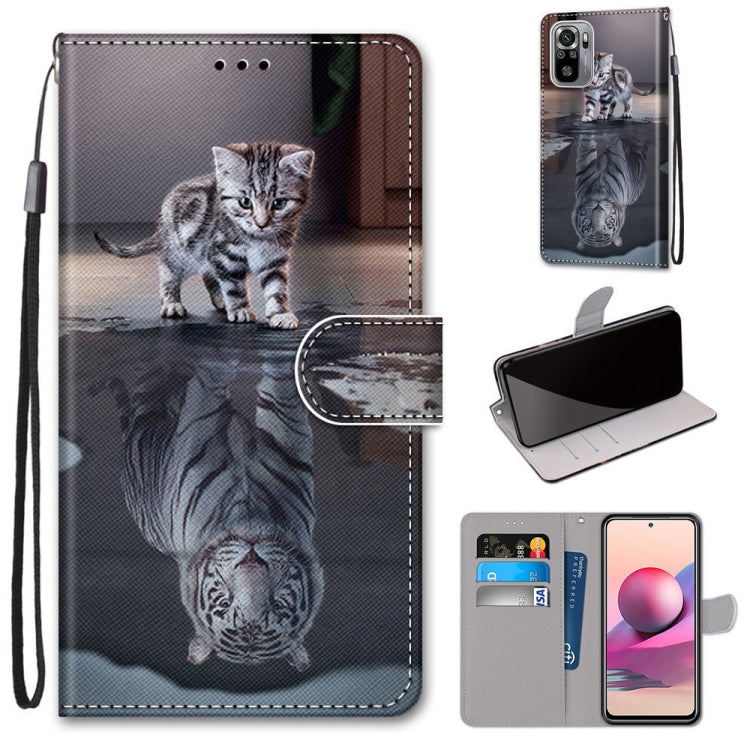 Coloured Drawing Cross Texture Horizontal Flip PU Leather Case with Holder & Card Slots & Wallet & Lanyard, For Xiaomi Redmi Note 10 4G / Note 10s, For Xiaomi Redmi Note 10 5G, For Xiaomi Redmi Note 10 Pro Max / Note 10 Pro�����������������������������...