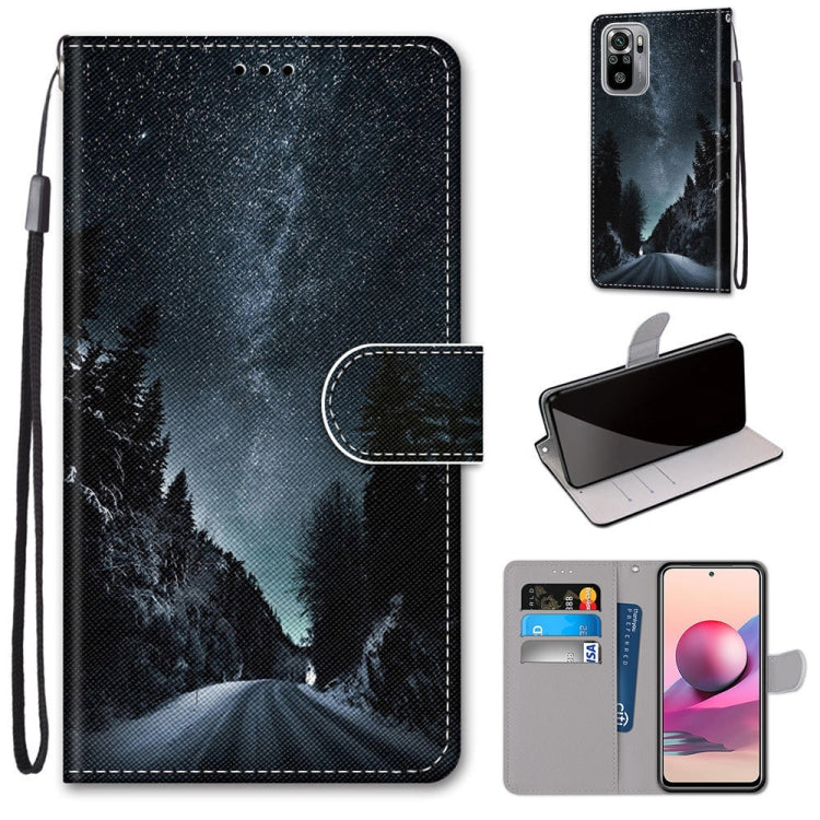 Coloured Drawing Cross Texture Horizontal Flip PU Leather Case with Holder & Card Slots & Wallet & Lanyard, For Xiaomi Redmi Note 10 4G / Note 10s, For Xiaomi Redmi Note 10 5G, For Xiaomi Redmi Note 10 Pro Max / Note 10 Pro�����������������������������...