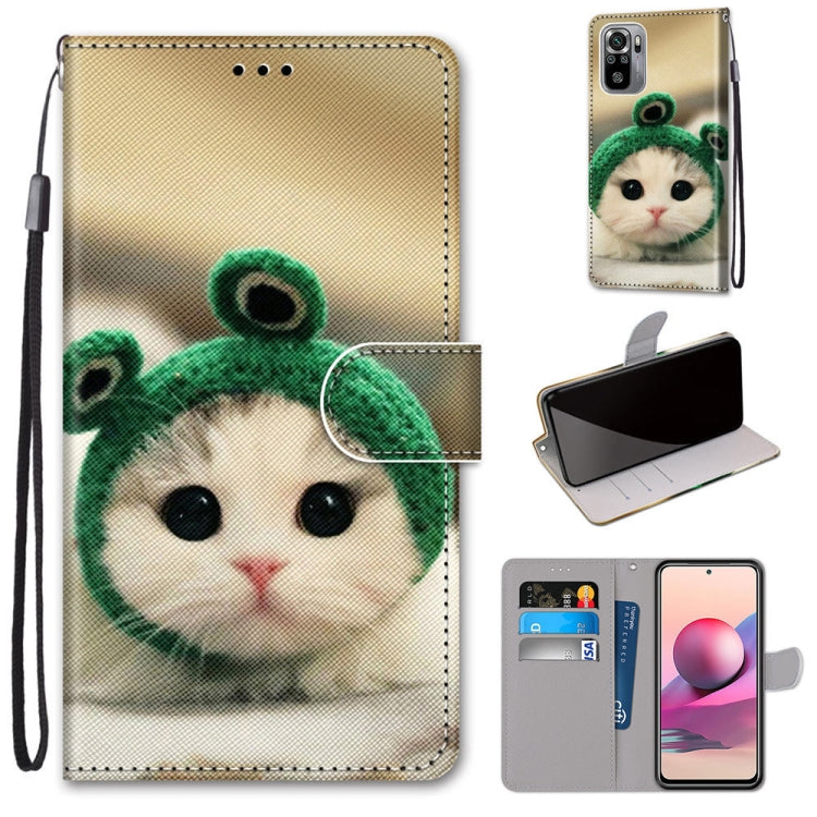 Coloured Drawing Cross Texture Horizontal Flip PU Leather Case with Holder & Card Slots & Wallet & Lanyard, For Xiaomi Redmi Note 10 4G / Note 10s, For Xiaomi Redmi Note 10 5G, For Xiaomi Redmi Note 10 Pro Max / Note 10 Pro�����������������������������...