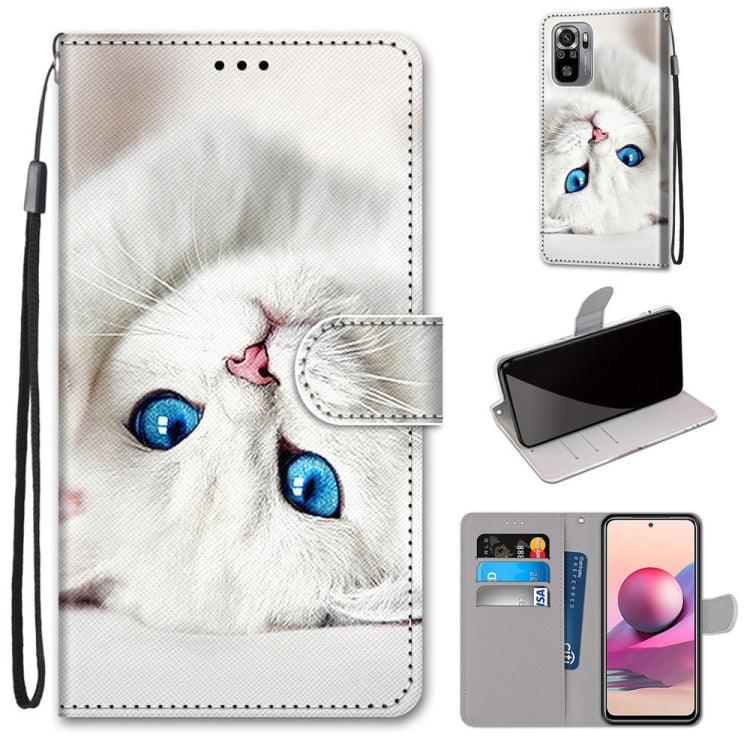 Coloured Drawing Cross Texture Horizontal Flip PU Leather Case with Holder & Card Slots & Wallet & Lanyard, For Xiaomi Redmi Note 10 4G / Note 10s, For Xiaomi Redmi Note 10 5G, For Xiaomi Redmi Note 10 Pro Max / Note 10 Pro�����������������������������...