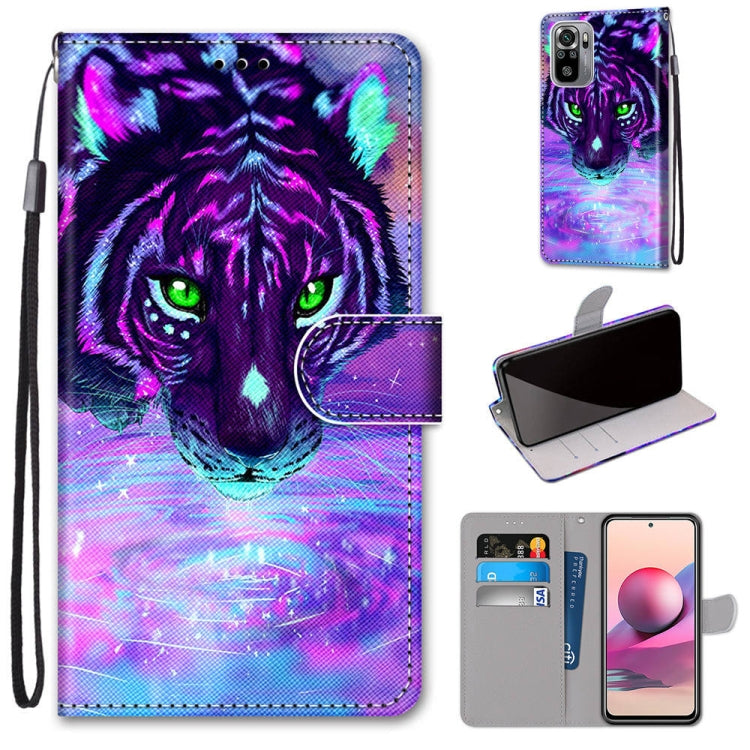 Coloured Drawing Cross Texture Horizontal Flip PU Leather Case with Holder & Card Slots & Wallet & Lanyard, For Xiaomi Redmi Note 10 4G / Note 10s, For Xiaomi Redmi Note 10 5G, For Xiaomi Redmi Note 10 Pro Max / Note 10 Pro�����������������������������...