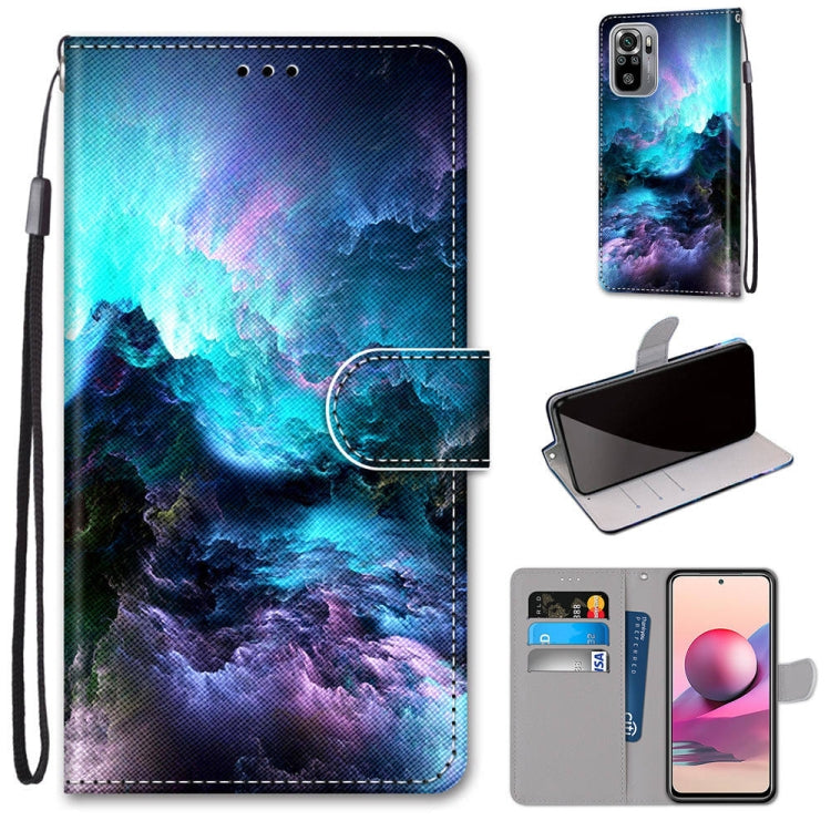 Coloured Drawing Cross Texture Horizontal Flip PU Leather Case with Holder & Card Slots & Wallet & Lanyard, For Xiaomi Redmi Note 10 4G / Note 10s, For Xiaomi Redmi Note 10 5G, For Xiaomi Redmi Note 10 Pro Max / Note 10 Pro�����������������������������...