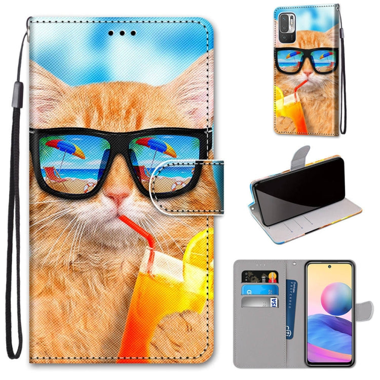 Coloured Drawing Cross Texture Horizontal Flip PU Leather Case with Holder & Card Slots & Wallet & Lanyard, For Xiaomi Redmi Note 10 4G / Note 10s, For Xiaomi Redmi Note 10 5G, For Xiaomi Redmi Note 10 Pro Max / Note 10 Pro�����������������������������...