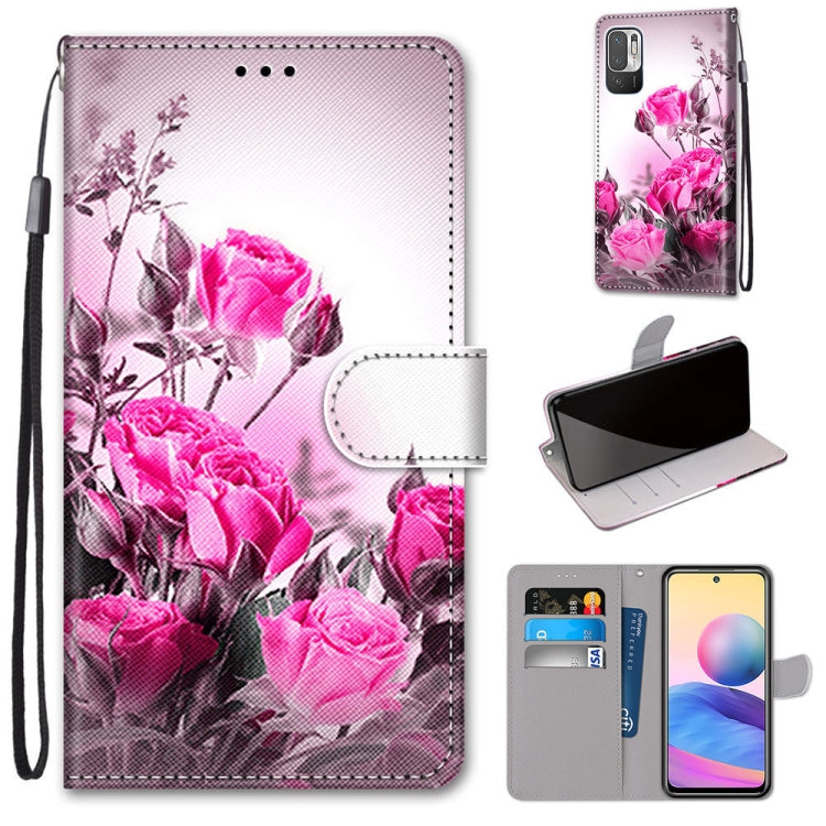 Coloured Drawing Cross Texture Horizontal Flip PU Leather Case with Holder & Card Slots & Wallet & Lanyard, For Xiaomi Redmi Note 10 4G / Note 10s, For Xiaomi Redmi Note 10 5G, For Xiaomi Redmi Note 10 Pro Max / Note 10 Pro�����������������������������...