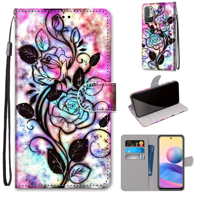 Coloured Drawing Cross Texture Horizontal Flip PU Leather Case with Holder & Card Slots & Wallet & Lanyard, For Xiaomi Redmi Note 10 4G / Note 10s, For Xiaomi Redmi Note 10 5G, For Xiaomi Redmi Note 10 Pro Max / Note 10 Pro�����������������������������...