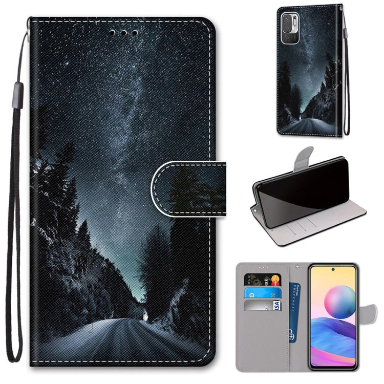 Coloured Drawing Cross Texture Horizontal Flip PU Leather Case with Holder & Card Slots & Wallet & Lanyard, For Xiaomi Redmi Note 10 4G / Note 10s, For Xiaomi Redmi Note 10 5G, For Xiaomi Redmi Note 10 Pro Max / Note 10 Pro�����������������������������...