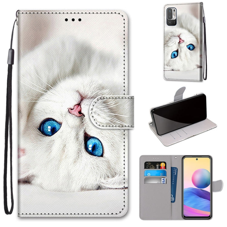 Coloured Drawing Cross Texture Horizontal Flip PU Leather Case with Holder & Card Slots & Wallet & Lanyard, For Xiaomi Redmi Note 10 4G / Note 10s, For Xiaomi Redmi Note 10 5G, For Xiaomi Redmi Note 10 Pro Max / Note 10 Pro�����������������������������...