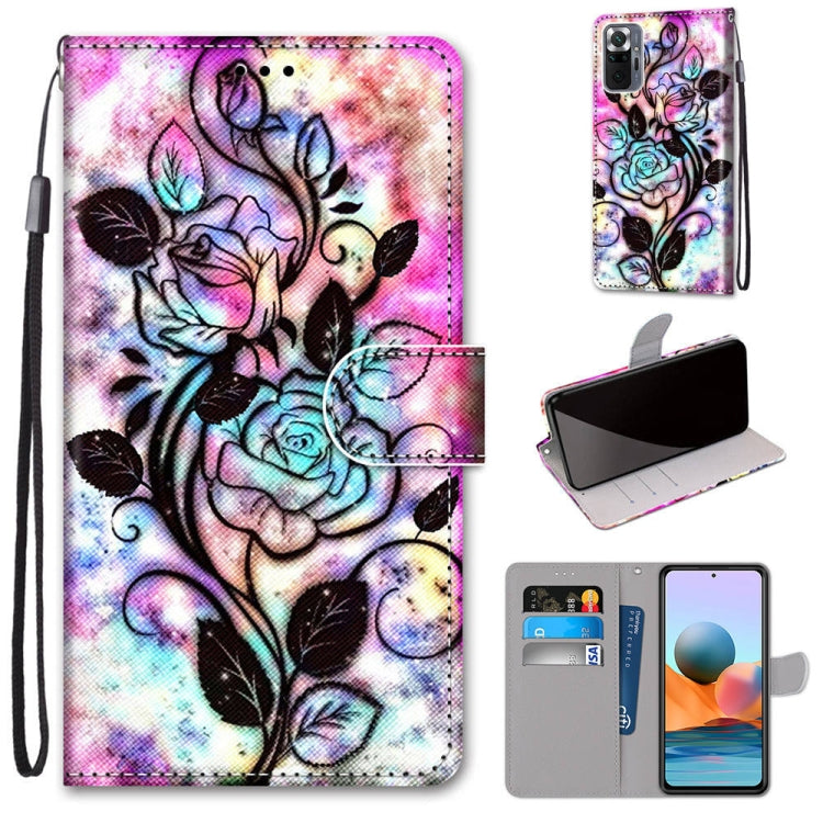 Coloured Drawing Cross Texture Horizontal Flip PU Leather Case with Holder & Card Slots & Wallet & Lanyard, For Xiaomi Redmi Note 10 4G / Note 10s, For Xiaomi Redmi Note 10 5G, For Xiaomi Redmi Note 10 Pro Max / Note 10 Pro�����������������������������...