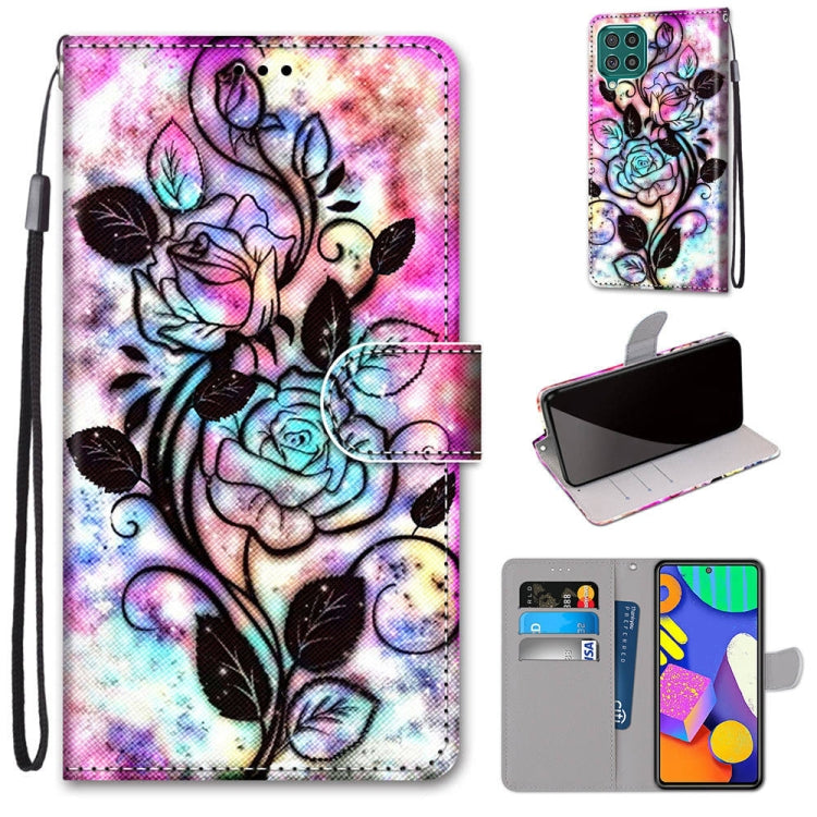 Coloured Drawing Cross Texture Horizontal Flip PU Leather Case with Holder & Card Slots & Wallet & Lanyard, For Samsung Galaxy F62 / M62, For Samsung Galaxy S21 FE, For Samsung Galaxy Xcover 5
