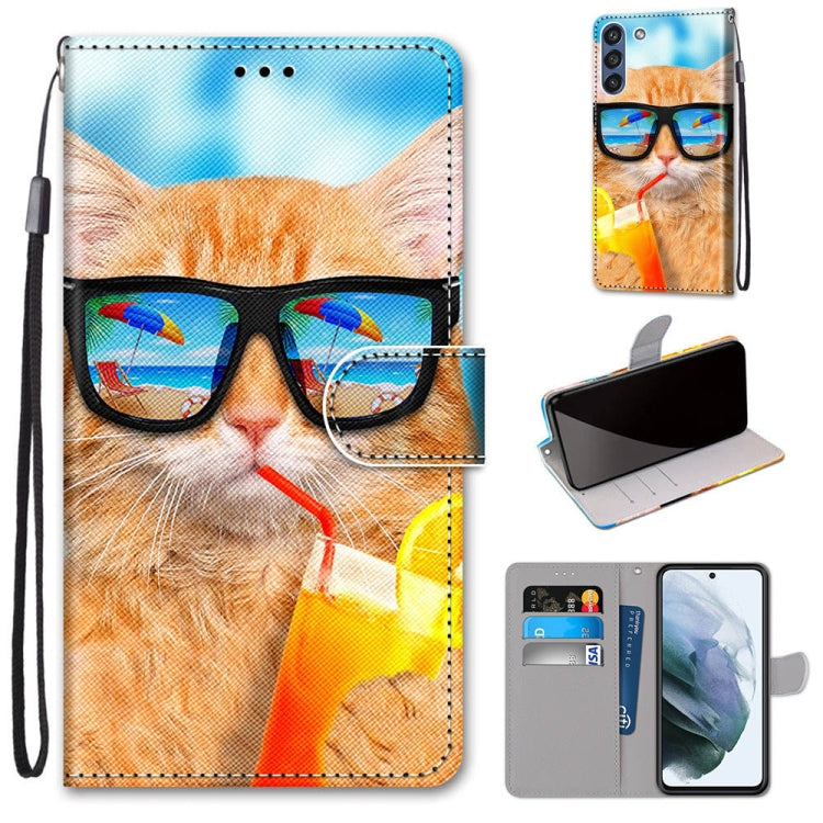 Coloured Drawing Cross Texture Horizontal Flip PU Leather Case with Holder & Card Slots & Wallet & Lanyard, For Samsung Galaxy F62 / M62, For Samsung Galaxy S21 FE, For Samsung Galaxy Xcover 5