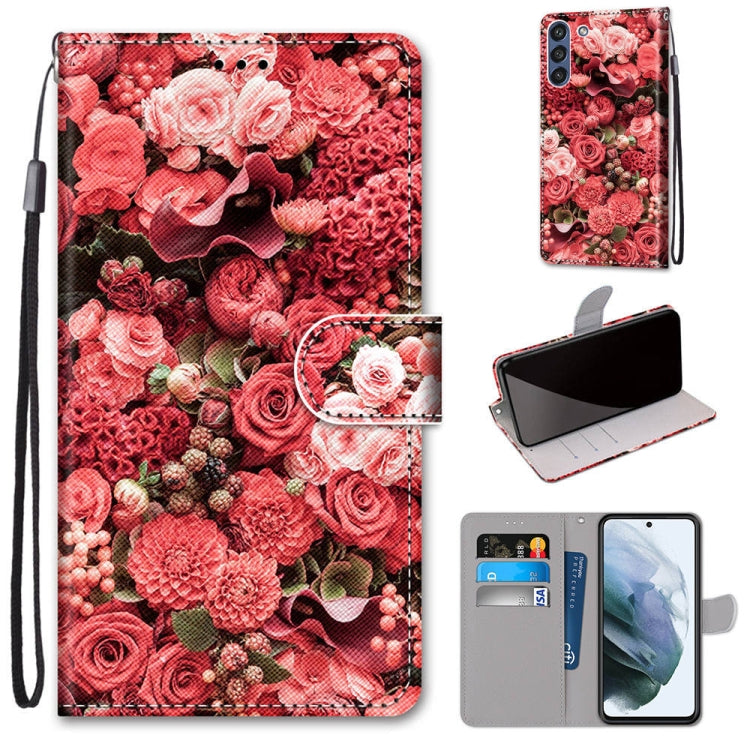 Coloured Drawing Cross Texture Horizontal Flip PU Leather Case with Holder & Card Slots & Wallet & Lanyard, For Samsung Galaxy F62 / M62, For Samsung Galaxy S21 FE, For Samsung Galaxy Xcover 5