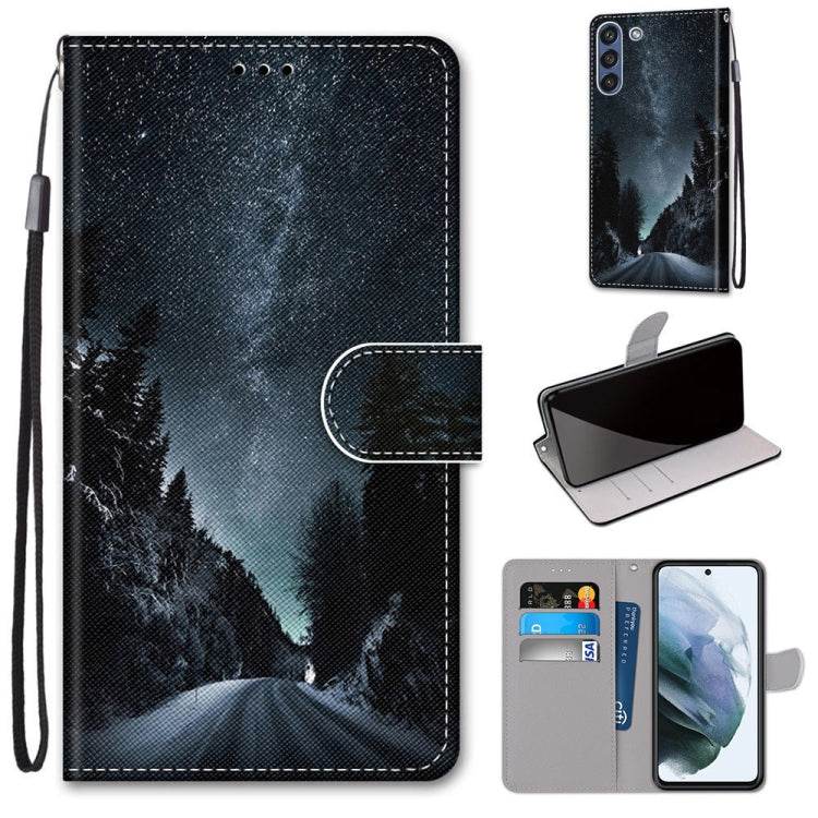 Coloured Drawing Cross Texture Horizontal Flip PU Leather Case with Holder & Card Slots & Wallet & Lanyard, For Samsung Galaxy F62 / M62, For Samsung Galaxy S21 FE, For Samsung Galaxy Xcover 5