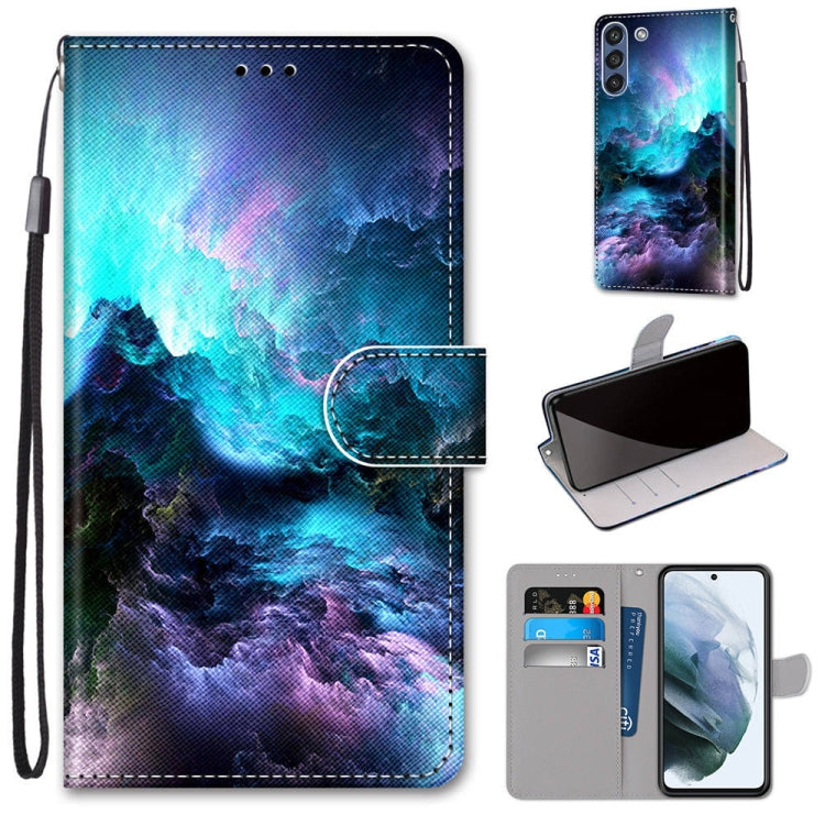 Coloured Drawing Cross Texture Horizontal Flip PU Leather Case with Holder & Card Slots & Wallet & Lanyard, For Samsung Galaxy F62 / M62, For Samsung Galaxy S21 FE, For Samsung Galaxy Xcover 5