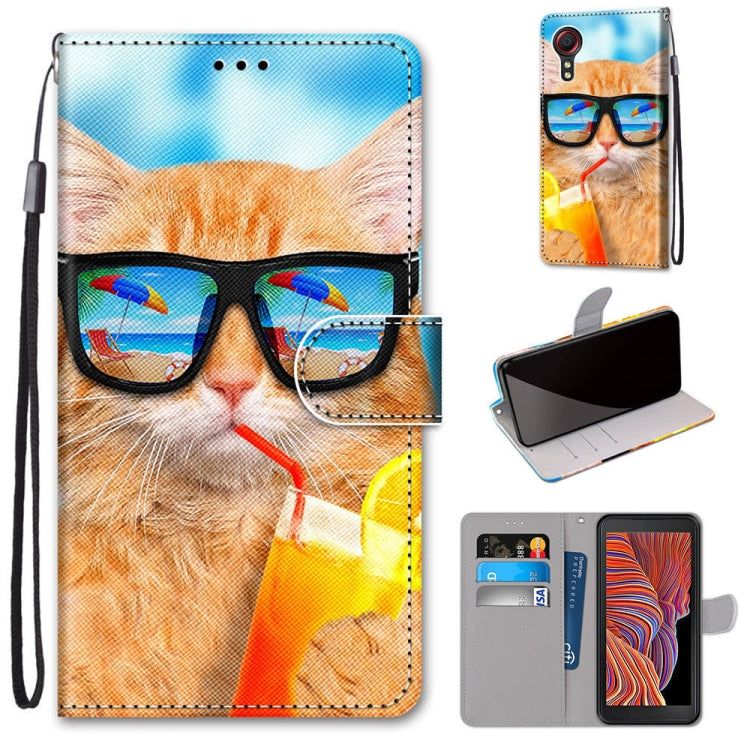 Coloured Drawing Cross Texture Horizontal Flip PU Leather Case with Holder & Card Slots & Wallet & Lanyard, For Samsung Galaxy F62 / M62, For Samsung Galaxy S21 FE, For Samsung Galaxy Xcover 5