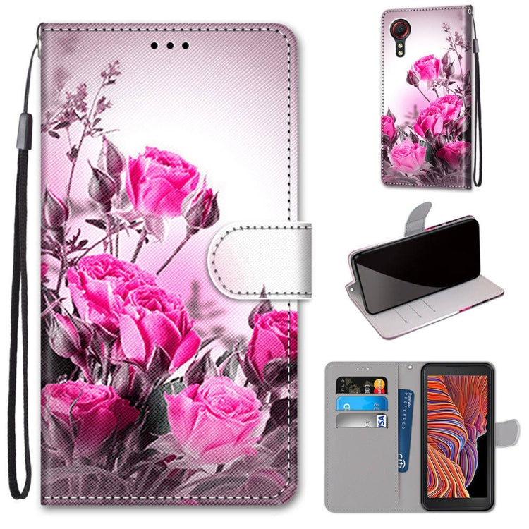 Coloured Drawing Cross Texture Horizontal Flip PU Leather Case with Holder & Card Slots & Wallet & Lanyard, For Samsung Galaxy F62 / M62, For Samsung Galaxy S21 FE, For Samsung Galaxy Xcover 5