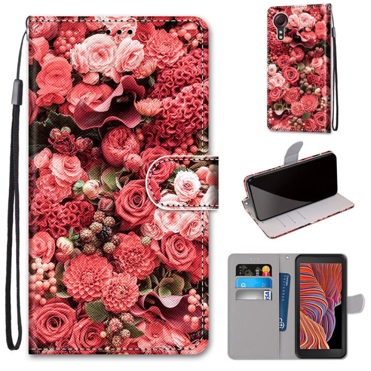 Coloured Drawing Cross Texture Horizontal Flip PU Leather Case with Holder & Card Slots & Wallet & Lanyard, For Samsung Galaxy F62 / M62, For Samsung Galaxy S21 FE, For Samsung Galaxy Xcover 5