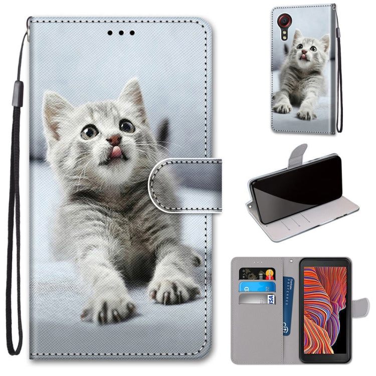 Coloured Drawing Cross Texture Horizontal Flip PU Leather Case with Holder & Card Slots & Wallet & Lanyard, For Samsung Galaxy F62 / M62, For Samsung Galaxy S21 FE, For Samsung Galaxy Xcover 5