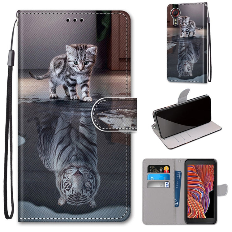 Coloured Drawing Cross Texture Horizontal Flip PU Leather Case with Holder & Card Slots & Wallet & Lanyard, For Samsung Galaxy F62 / M62, For Samsung Galaxy S21 FE, For Samsung Galaxy Xcover 5