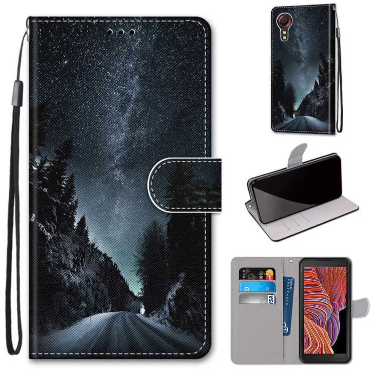 Coloured Drawing Cross Texture Horizontal Flip PU Leather Case with Holder & Card Slots & Wallet & Lanyard, For Samsung Galaxy F62 / M62, For Samsung Galaxy S21 FE, For Samsung Galaxy Xcover 5