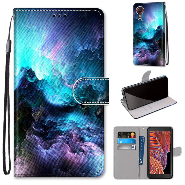 Coloured Drawing Cross Texture Horizontal Flip PU Leather Case with Holder & Card Slots & Wallet & Lanyard, For Samsung Galaxy F62 / M62, For Samsung Galaxy S21 FE, For Samsung Galaxy Xcover 5