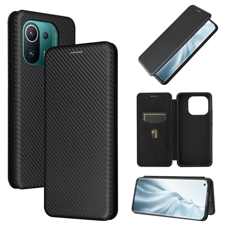 Carbon Fiber Texture Magnetic Horizontal Flip TPU + PC + PU Leather Case with Card Slot, For Xiaomi Mi 11 Ultra, For Xiaomi Mi 11 Pro, For Xiaomi Mi 11 Lite, For Realme C21, For Oppo Find X3 / X3 Pro