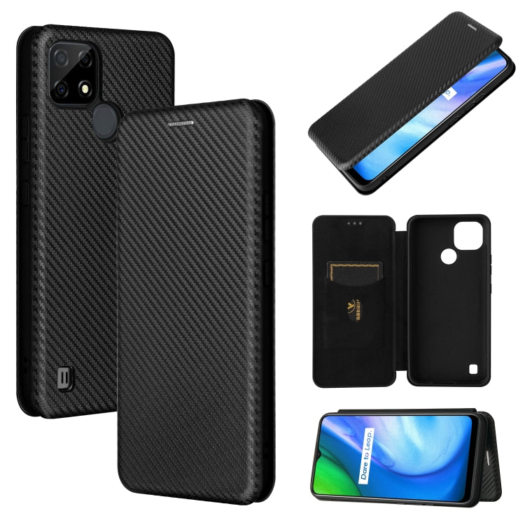 Carbon Fiber Texture Magnetic Horizontal Flip TPU + PC + PU Leather Case with Card Slot, For Xiaomi Mi 11 Ultra, For Xiaomi Mi 11 Pro, For Xiaomi Mi 11 Lite, For Realme C21, For Oppo Find X3 / X3 Pro