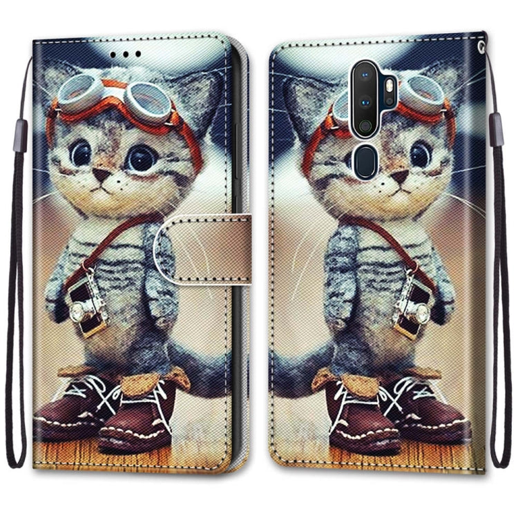 Coloured Drawing Cross Texture Horizontal Flip PU Leather Case with Holder & Card Slots & Wallet & Lanyard, For OPPO A9 (2020) / A5 (2020) / A11X / A11, For OPPO A15 / A15s, For OPPO A53 4G(2020) / A53s / A32 / A33 (2020)�������������������������������...