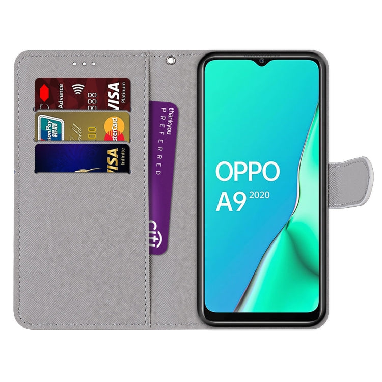 Coloured Drawing Cross Texture Horizontal Flip PU Leather Case with Holder & Card Slots & Wallet & Lanyard, For OPPO A9 (2020) / A5 (2020) / A11X / A11, For OPPO A15 / A15s, For OPPO A53 4G(2020) / A53s / A32 / A33 (2020)�������������������������������...