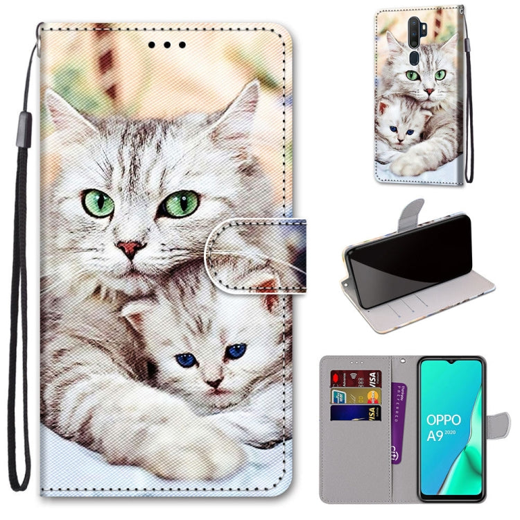 Coloured Drawing Cross Texture Horizontal Flip PU Leather Case with Holder & Card Slots & Wallet & Lanyard, For OPPO A9 (2020) / A5 (2020) / A11X / A11, For OPPO A15 / A15s, For OPPO A53 4G(2020) / A53s / A32 / A33 (2020)�������������������������������...