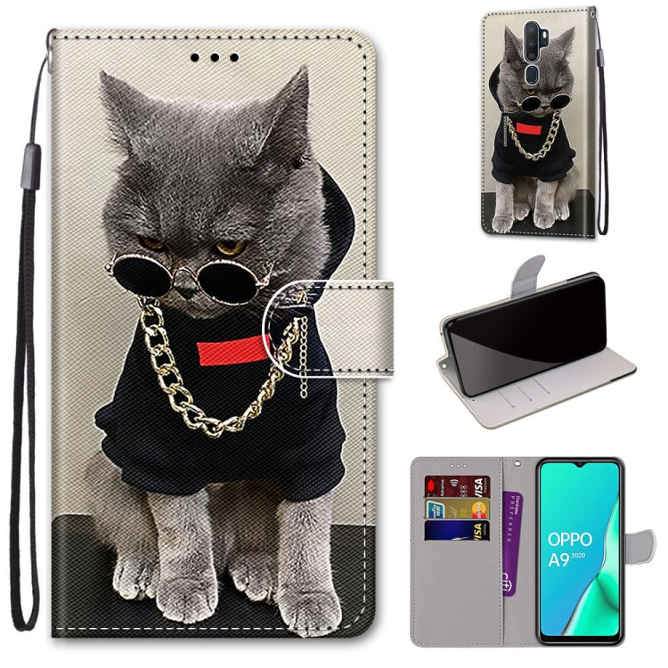 Coloured Drawing Cross Texture Horizontal Flip PU Leather Case with Holder & Card Slots & Wallet & Lanyard, For OPPO A9 (2020) / A5 (2020) / A11X / A11, For OPPO A15 / A15s, For OPPO A53 4G(2020) / A53s / A32 / A33 (2020)�������������������������������...