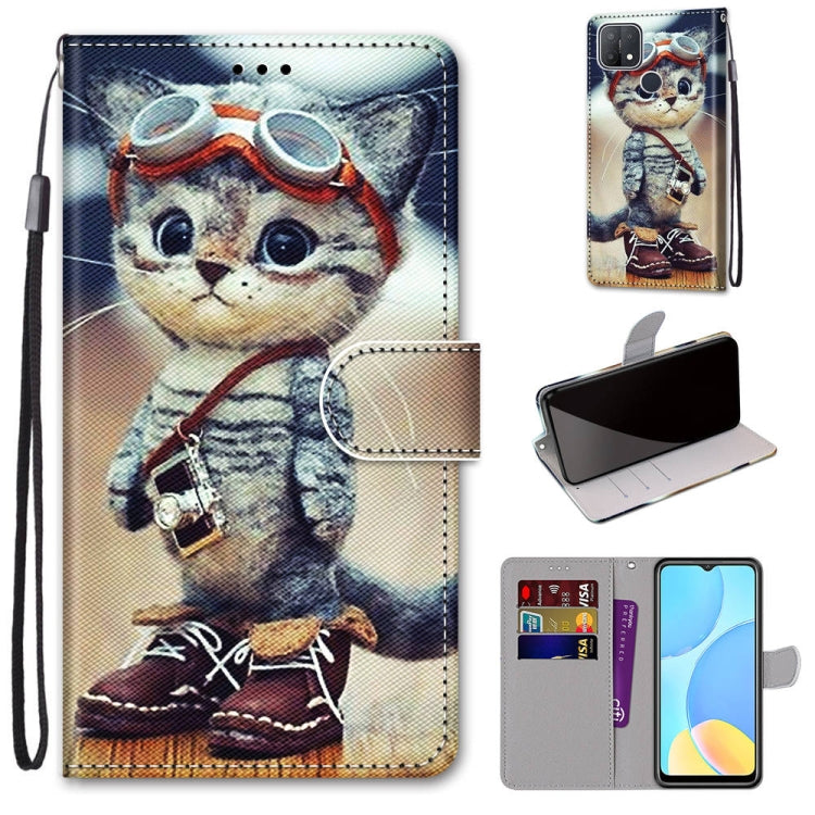Coloured Drawing Cross Texture Horizontal Flip PU Leather Case with Holder & Card Slots & Wallet & Lanyard, For OPPO A9 (2020) / A5 (2020) / A11X / A11, For OPPO A15 / A15s, For OPPO A53 4G(2020) / A53s / A32 / A33 (2020)�������������������������������...