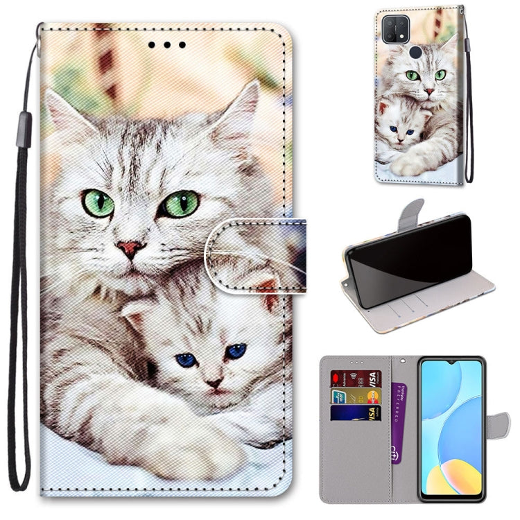 Coloured Drawing Cross Texture Horizontal Flip PU Leather Case with Holder & Card Slots & Wallet & Lanyard, For OPPO A9 (2020) / A5 (2020) / A11X / A11, For OPPO A15 / A15s, For OPPO A53 4G(2020) / A53s / A32 / A33 (2020)�������������������������������...