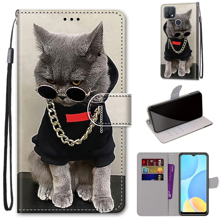 Coloured Drawing Cross Texture Horizontal Flip PU Leather Case with Holder & Card Slots & Wallet & Lanyard, For OPPO A9 (2020) / A5 (2020) / A11X / A11, For OPPO A15 / A15s, For OPPO A53 4G(2020) / A53s / A32 / A33 (2020)�������������������������������...