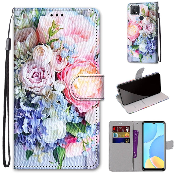 Coloured Drawing Cross Texture Horizontal Flip PU Leather Case with Holder & Card Slots & Wallet & Lanyard, For OPPO A9 (2020) / A5 (2020) / A11X / A11, For OPPO A15 / A15s, For OPPO A53 4G(2020) / A53s / A32 / A33 (2020)�������������������������������...