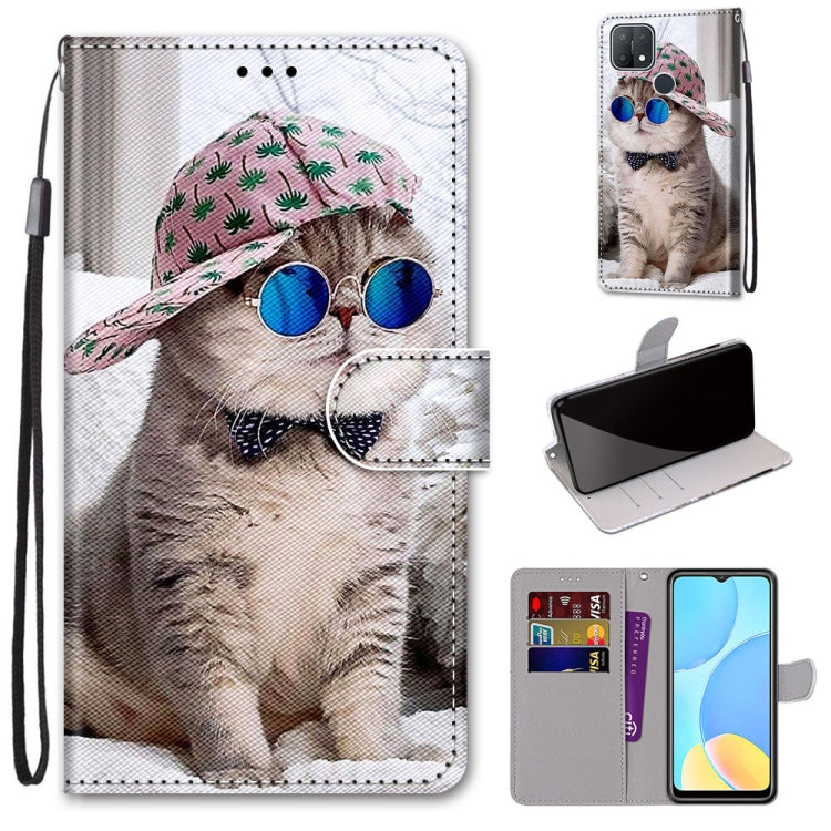 Coloured Drawing Cross Texture Horizontal Flip PU Leather Case with Holder & Card Slots & Wallet & Lanyard, For OPPO A9 (2020) / A5 (2020) / A11X / A11, For OPPO A15 / A15s, For OPPO A53 4G(2020) / A53s / A32 / A33 (2020)�������������������������������...